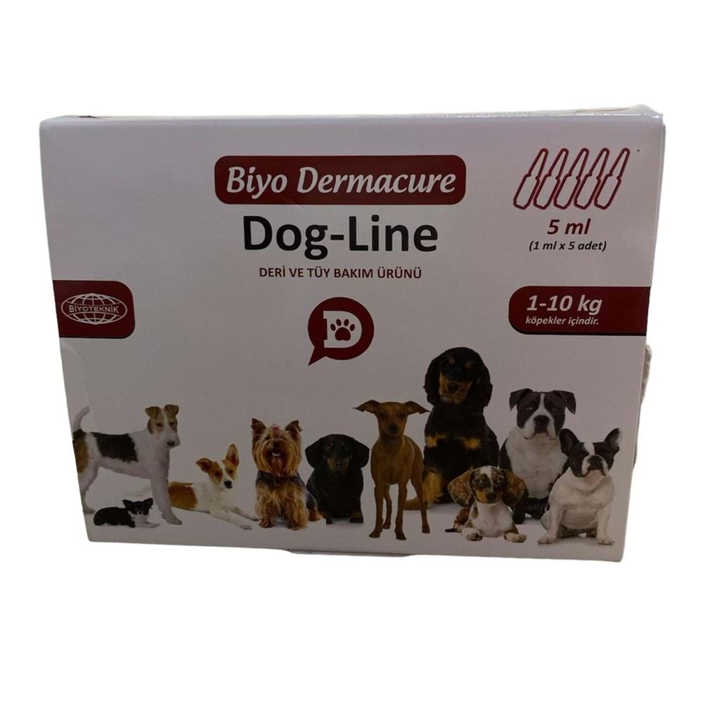 Biyo-Dermacure Dog- Line 5 Ml 1-10Kg 1Ml*5Adet