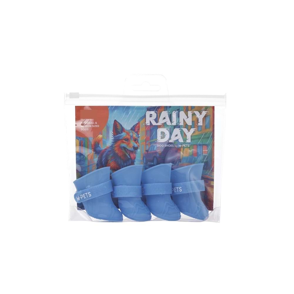 10374117 M-PETS RAINY DAY KÖPEKLER İÇİN AYAKKABI (M) BLUE