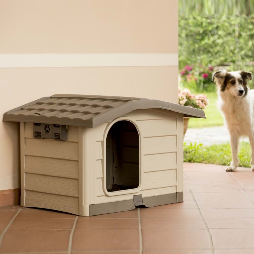 Bama Bungalow Köpek Kulübesi M Bej 89X75X62 Cm
