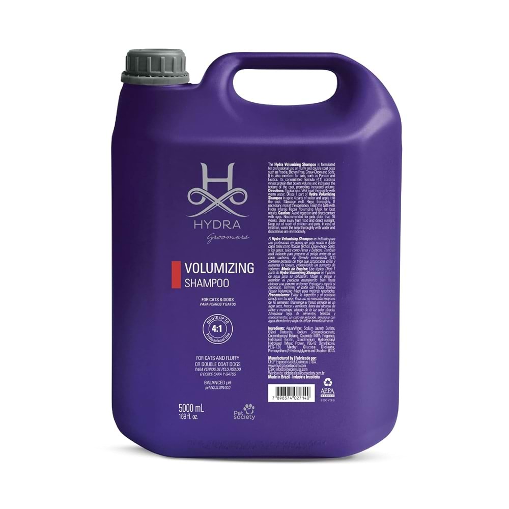Hydra Groomers Extra Hacim Veren Şampuan 5 Litre Bidon (1:4) Volumızıng