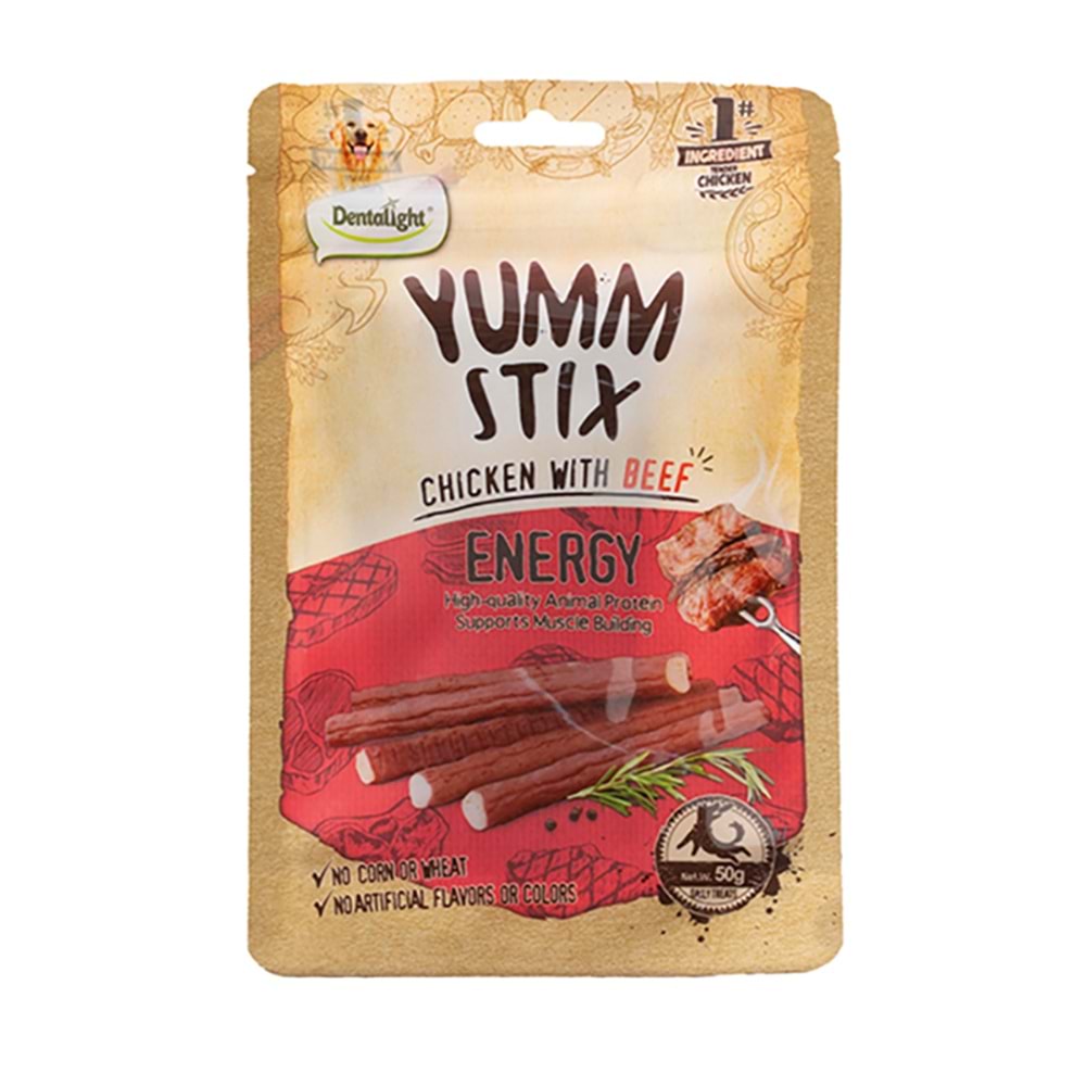 Dntlght Dog Yumm Stick Chckn&Beef-Enrgy50gr(Tekli)