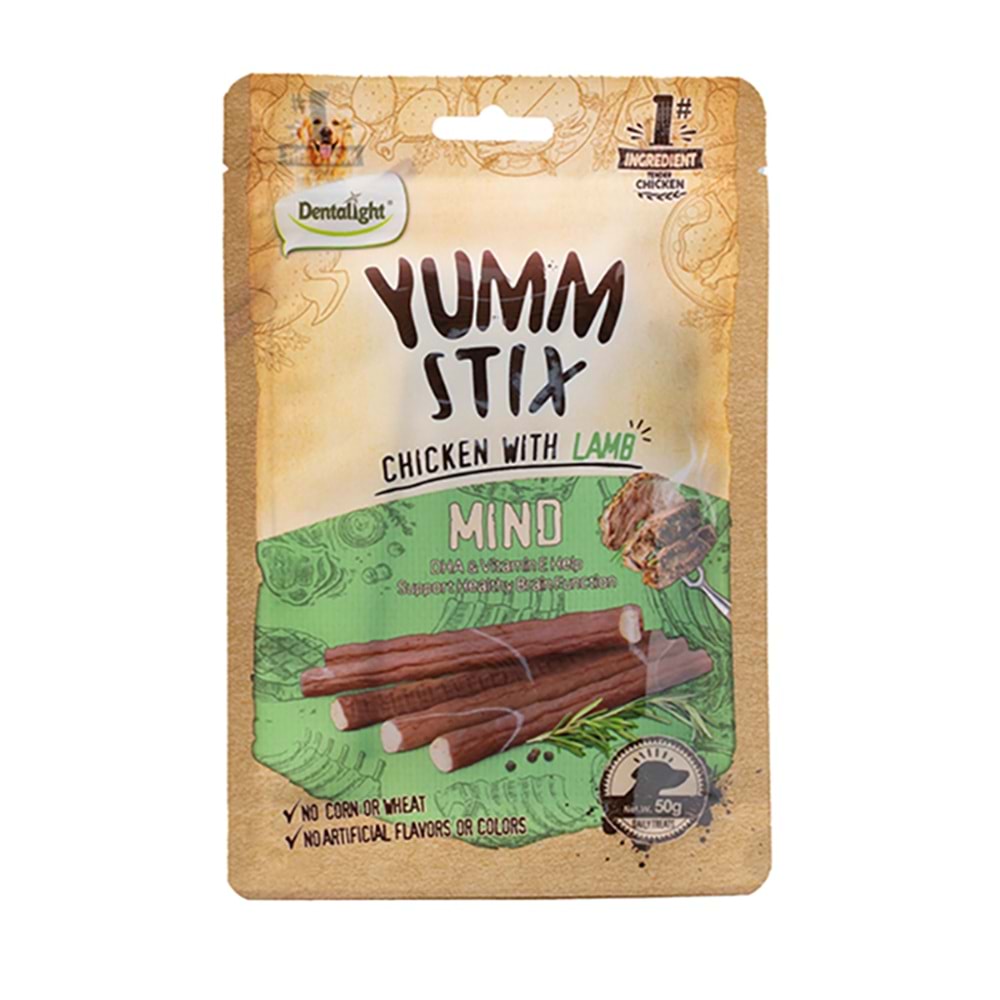 Dntlght Dog Yumm Stick Chickn&Lamb-Mind50gr(Tekli)
