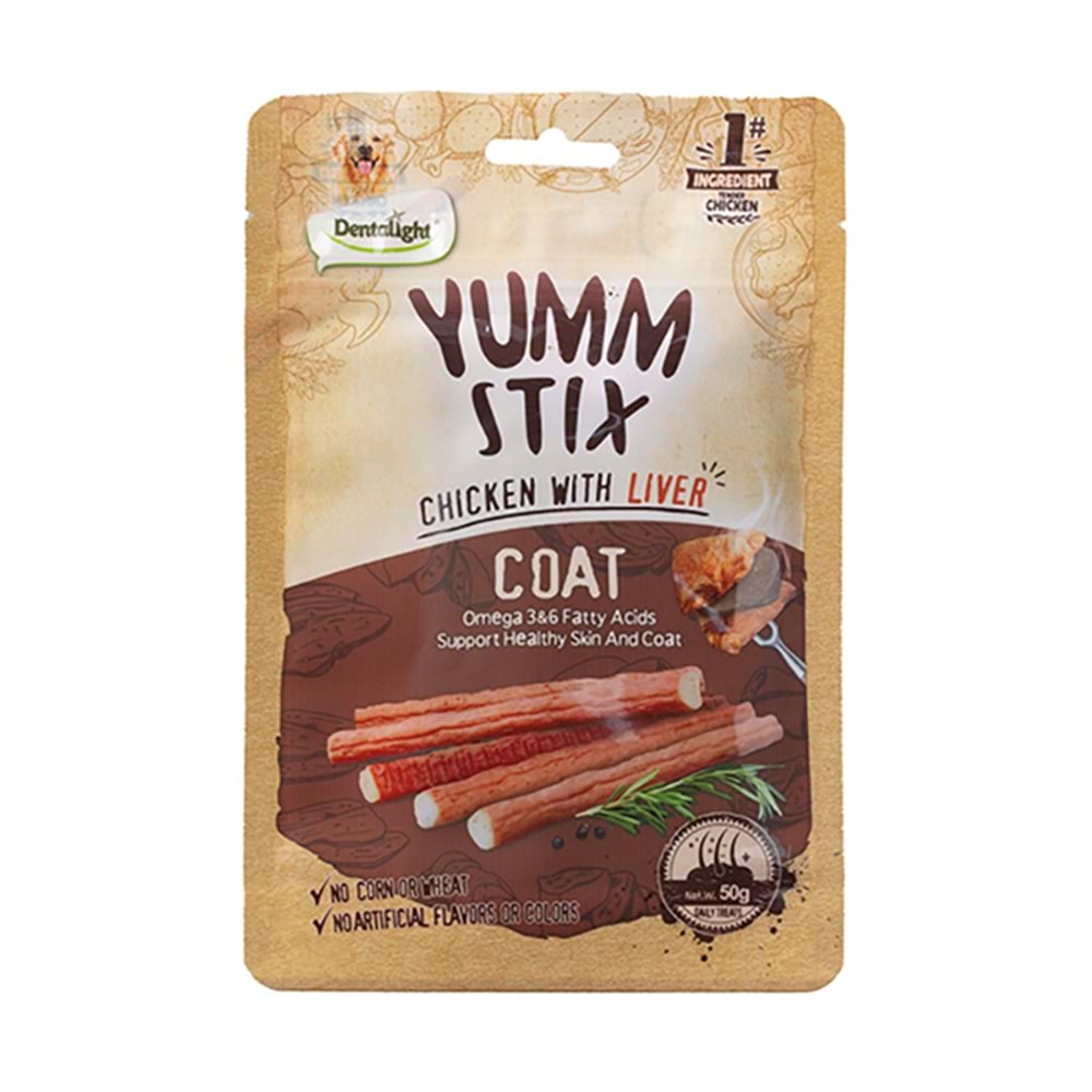 Dntlght Dog Yumm Stick Chick&Liver-Coat50gr(Tekli)