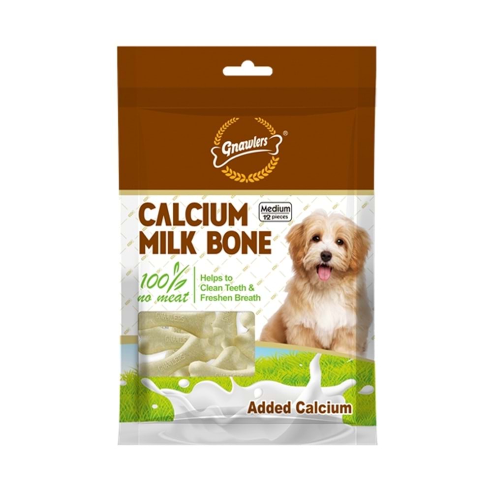 Gnawlers Calcium Milk Bone 7,5Cm 12Li 288Gr(Tekli)