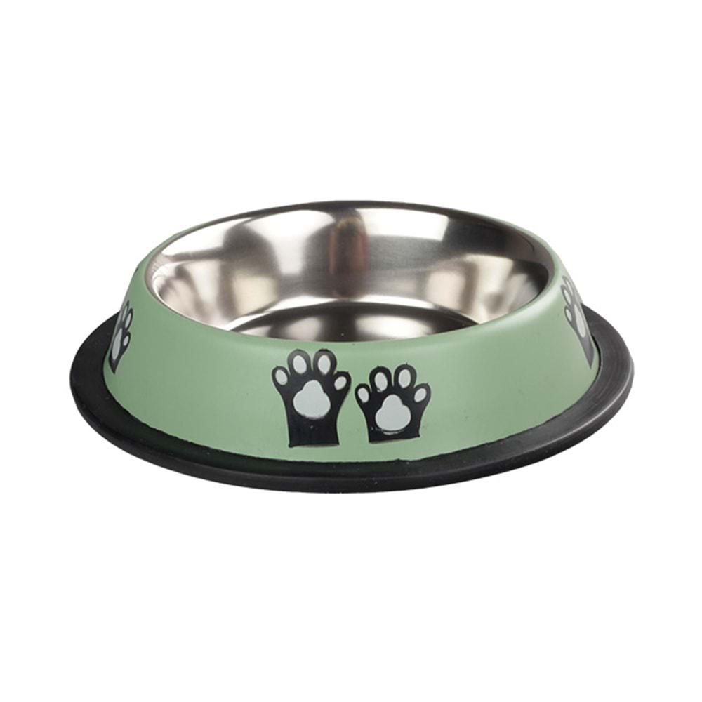 Fancy Paws Kedi Desen Ç. Mama Kabı-Yeşil-8 Oz.- 12Cm