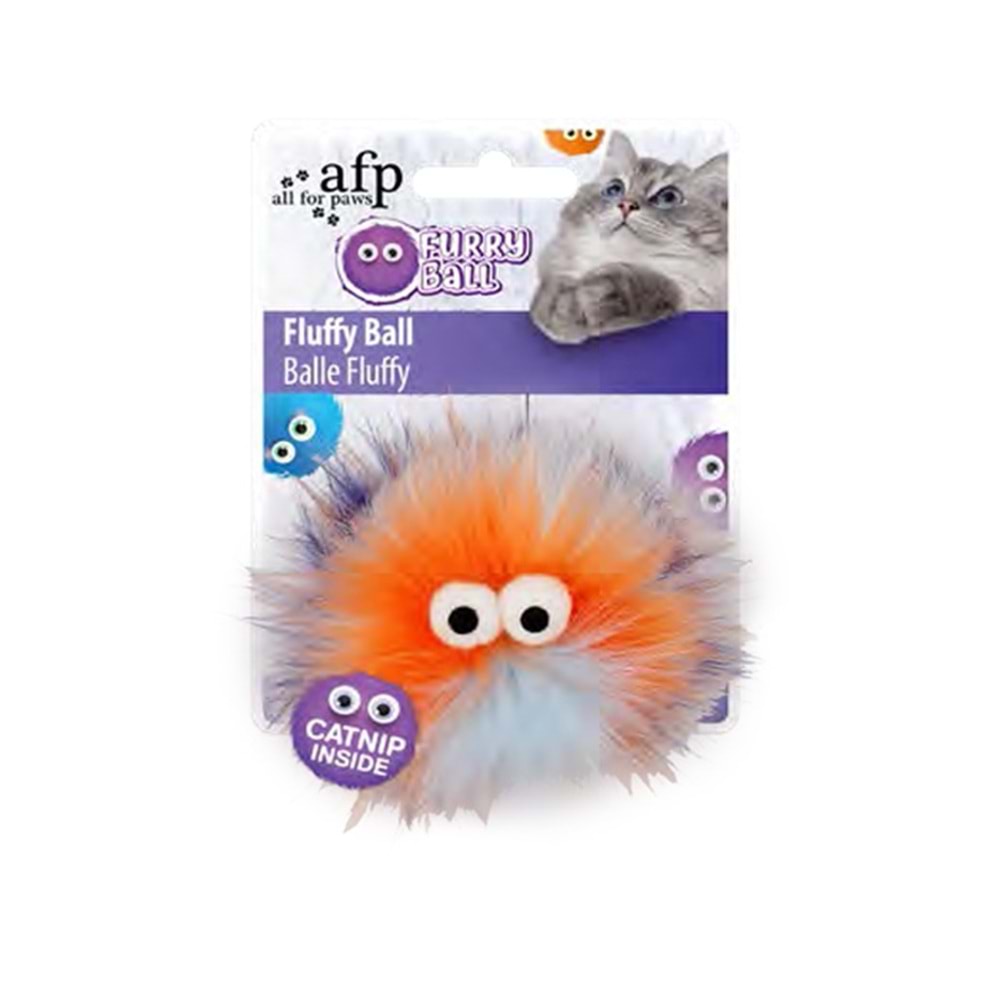 Furry Ball-Fluffer Catnipli- Turuncu 9,5X9X5X5 Cm