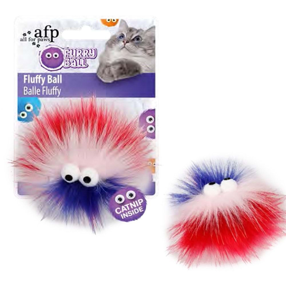 Furry Ball-Fluffer Catnipli- Pembe 9,5X9X5X5 Cm