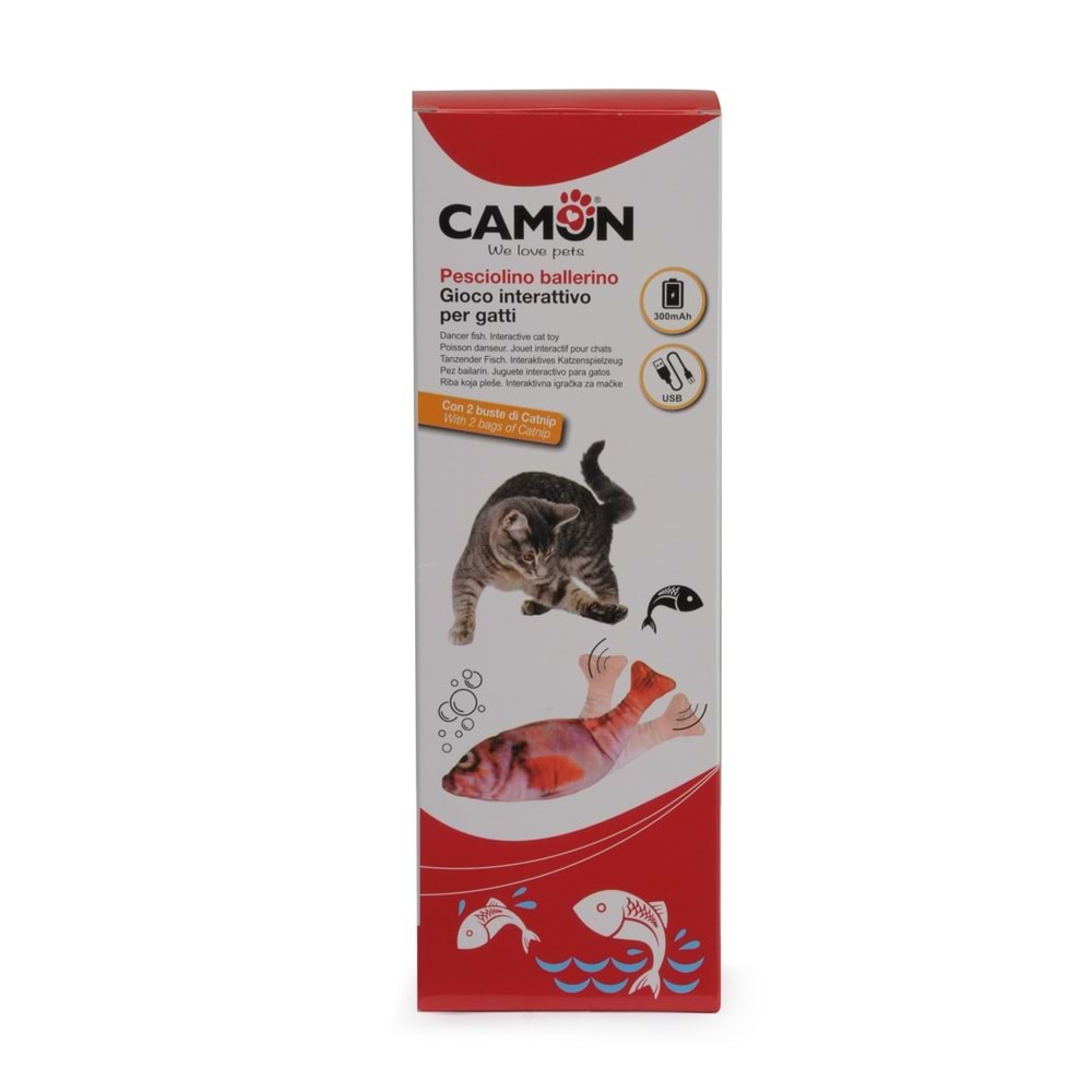 Camon Dans Eden Balık - Etkileşimli Kedi Oyuncağı Usb Şarjlı Model B
