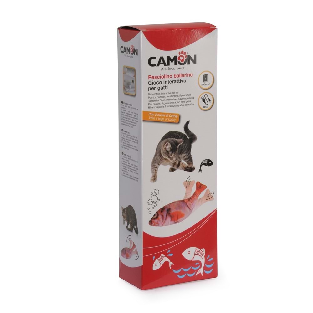 Camon Dans Eden Balık - Etkileşimli Kedi Oyuncağı Usb Şarjlı Model B