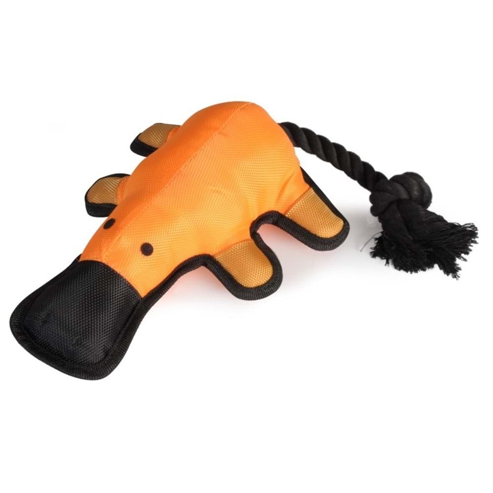 Dog Toy - Nylon Duck With Squeaker And Rope - 38Cm