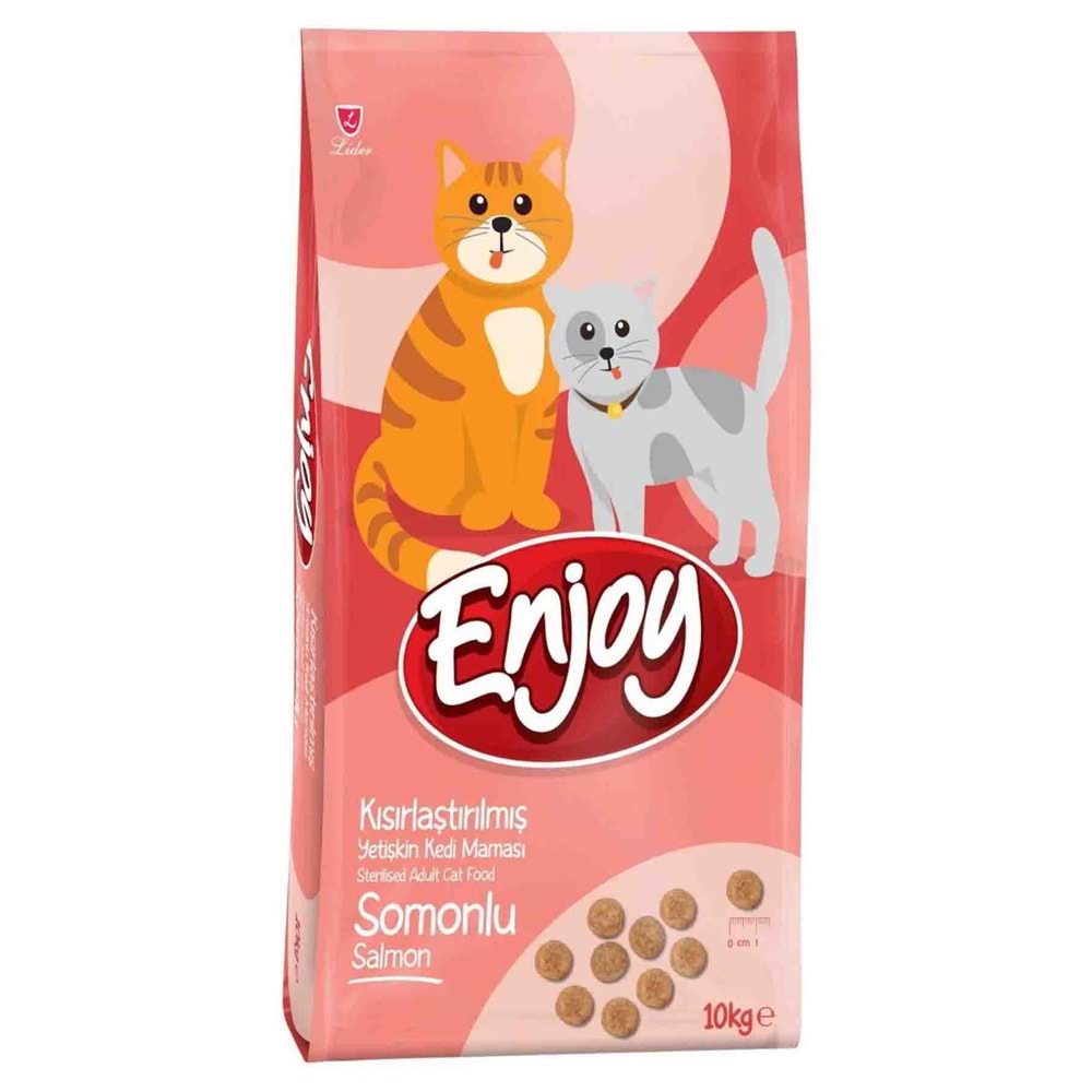 Enjoy Somonlu Kısırlaştırılmış Yetişkin Kedi Maması 10 Kg