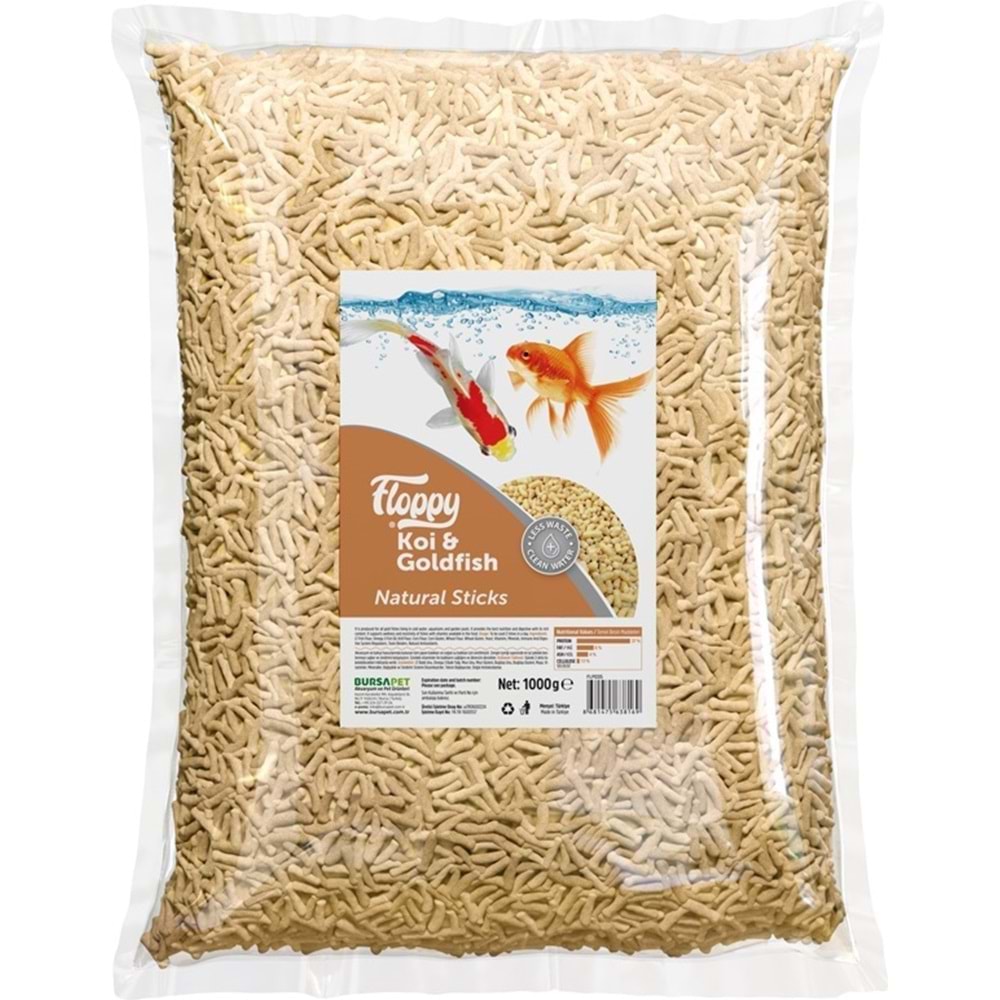 FLOPPY KOI&GOLDFISH NATURAL STICKS 1KG