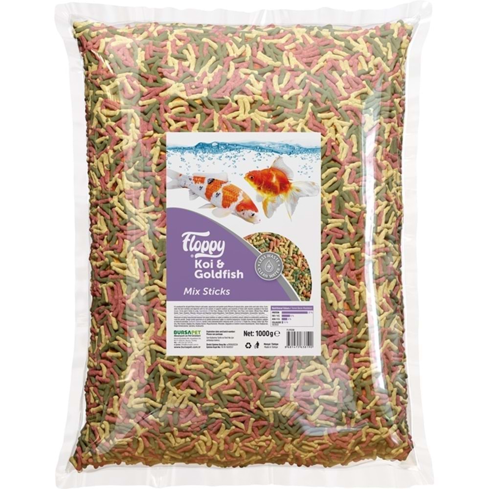 FLOPPY KOI&GOLDFISH MIX STICKS 1KG