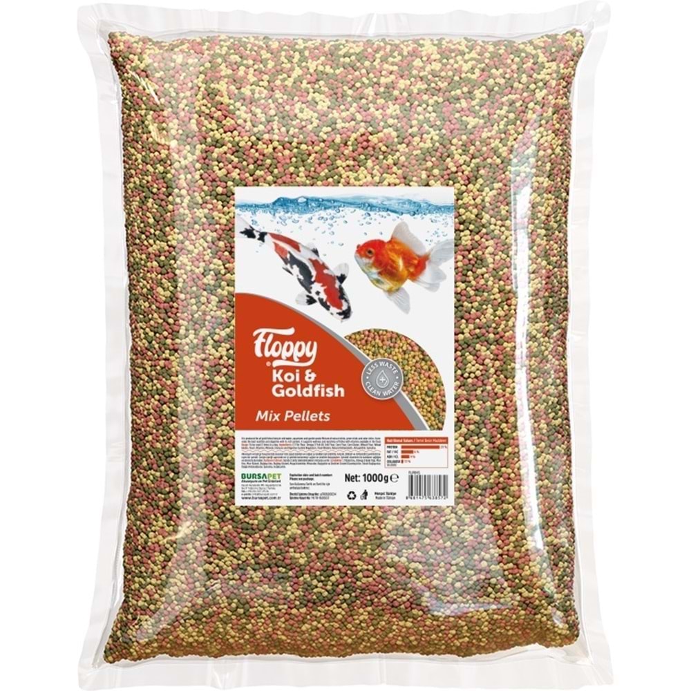 FLOPPY KOI & GOLDFISH MIX PELLETS 1KG