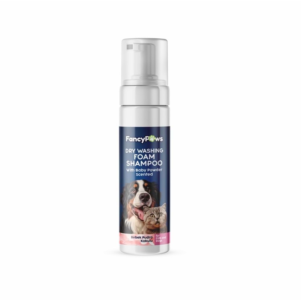 Fancy Paws Dry Washing Foam Shampoo Pudra Kokulu 200Ml