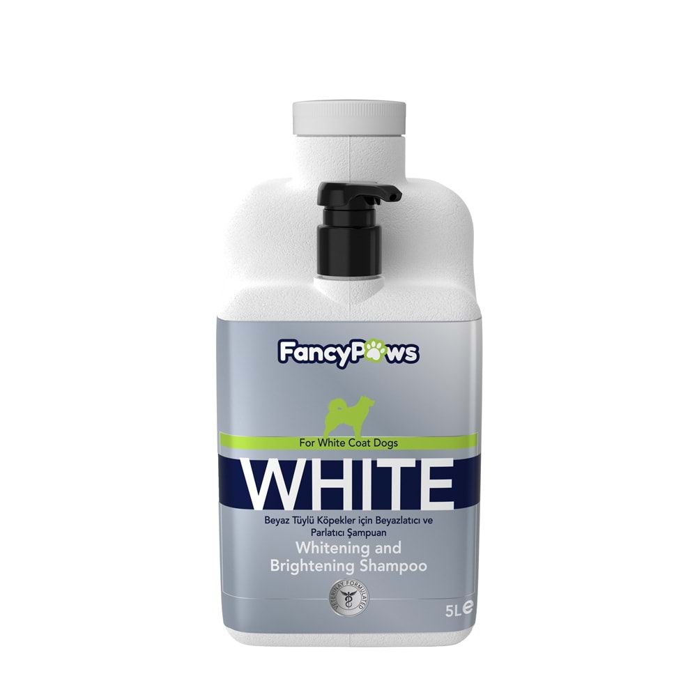 Fancy Paws White Beyaz Tüylü Köpekler İçin Beyazlatıcı Ve Parlatıcı Şampuan 5 Lt