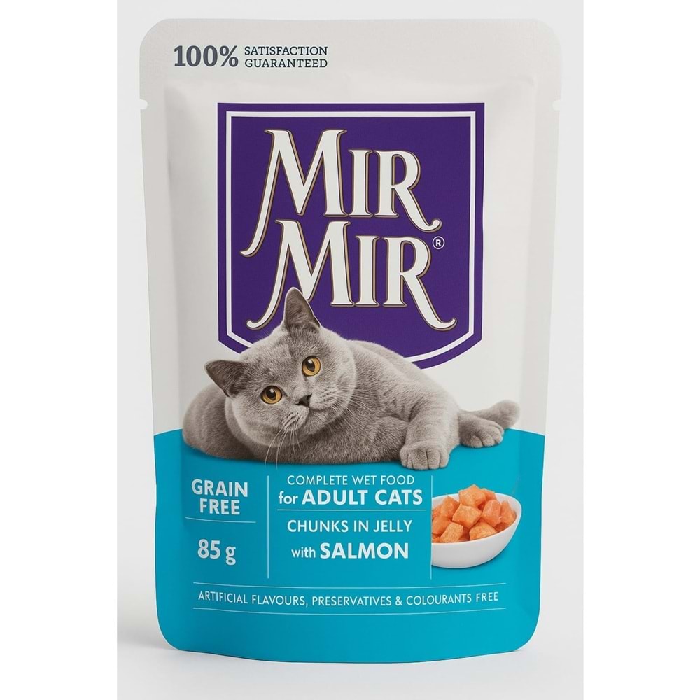Mırmır Somonlu Pouch Yetişkin Kedi 85Gr