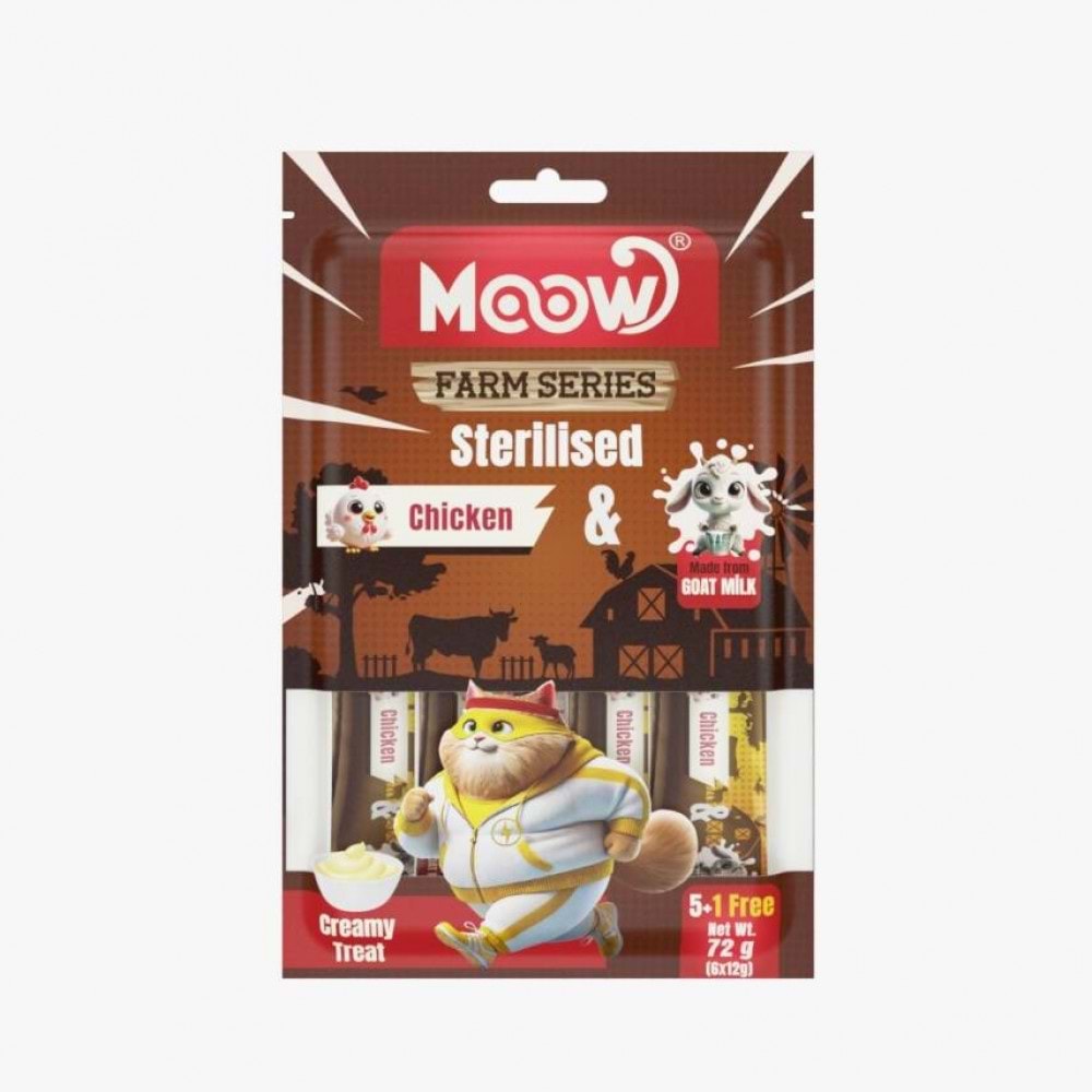 Moow Tavuklu Keçı Sütlü 12Gr X 6 12 Lı Sterılısed Kedı Krema Ödülü