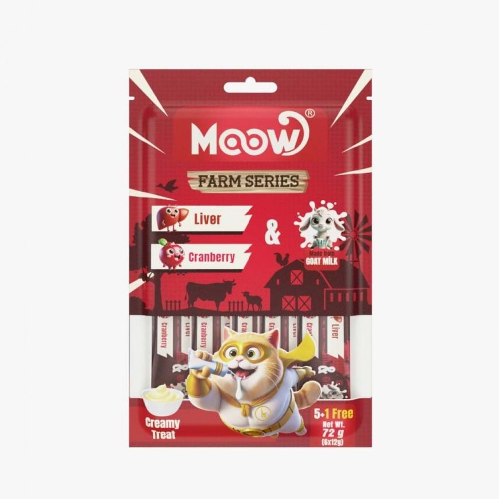 Moow Cığerlı&Kızılcıklı Keçı Sütlü 12Gr X 6 12 Lı Kedı Krema Ödülü
