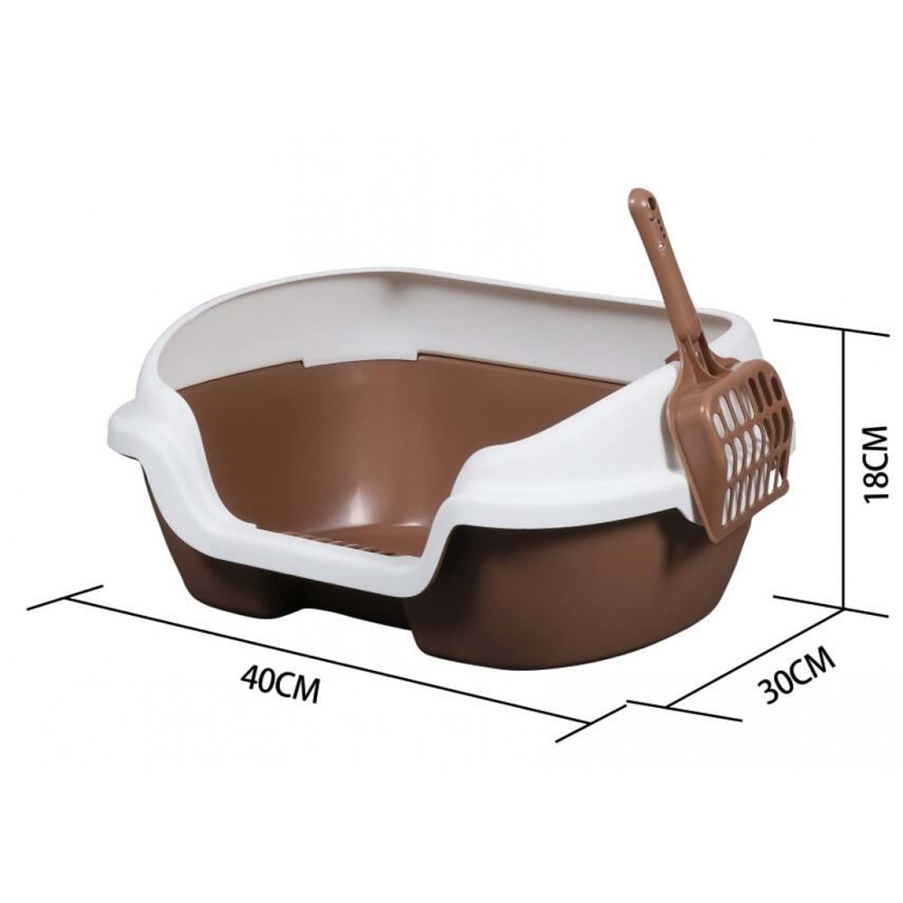 Jcs Yavru Kediler Içın Yarı Kapalı Kedi Tuvaleti Kürekli 40*30*18