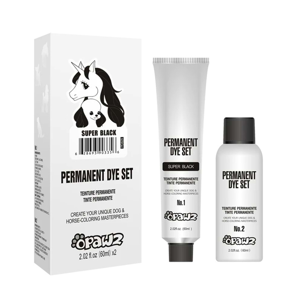 Opawz Dog Hair Dye- Super Black 60Ml*2