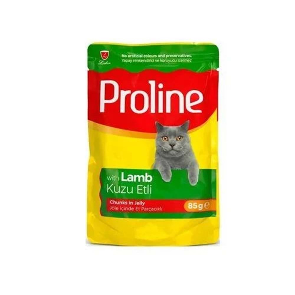 Prolıne Pouch Jöle İçinde Et Parçacıklı Kuzu Etli Yetişkin Kedi Maması 85 G