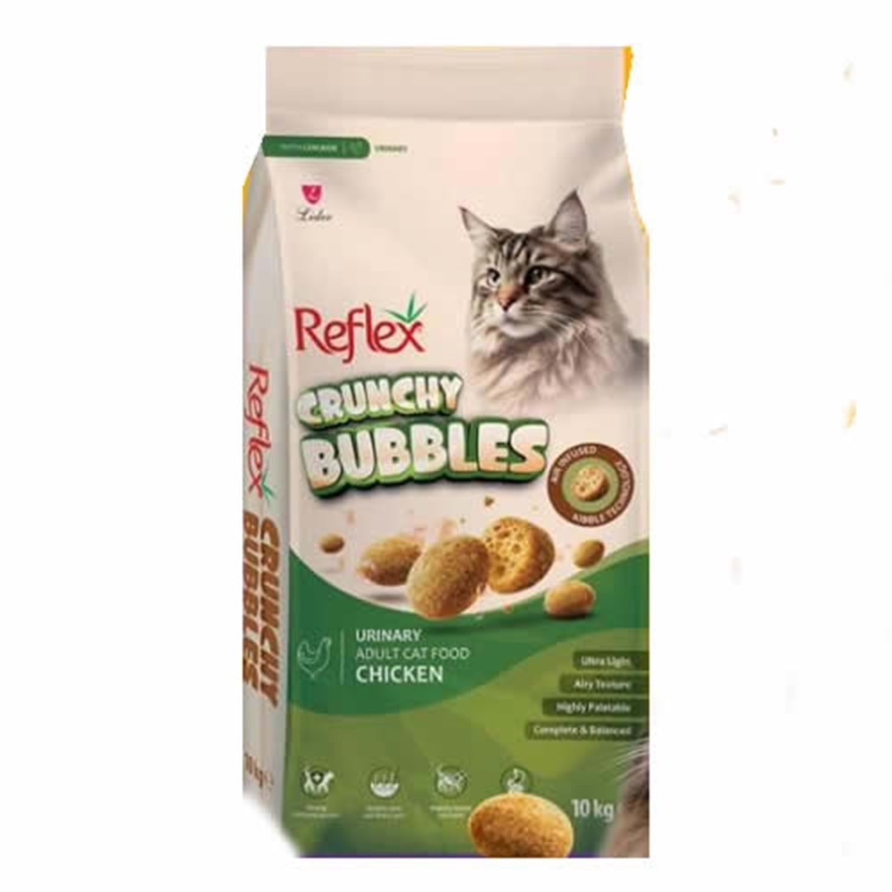 REFLEX CRUNCHY BUBBLES URINARY TAVUKLU YETİŞKİN KEDİ MAMASI 10 KG