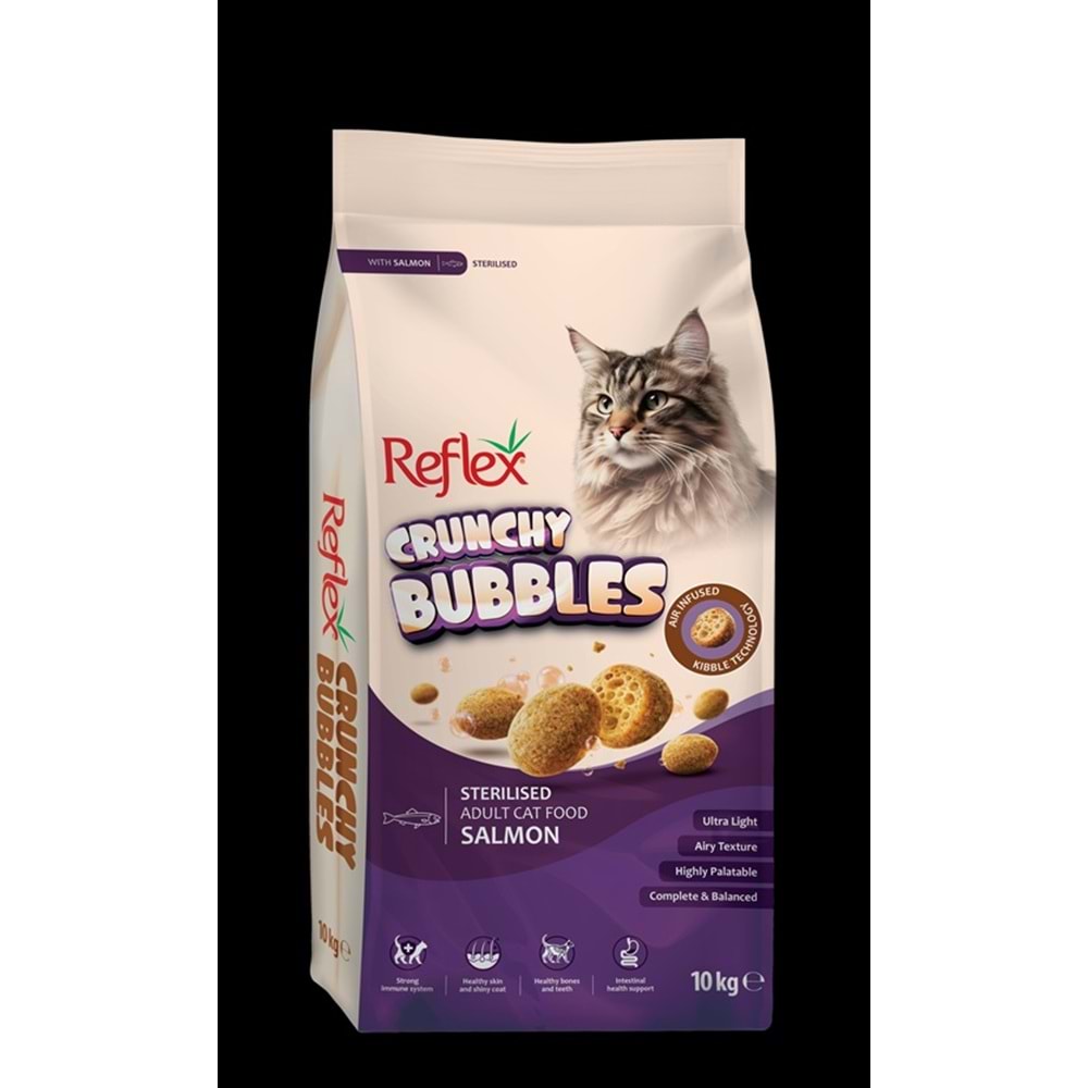 REFLEX CRUNCHY BUBBLES SOMONLU KISIRLAŞTIRILMIŞ YETİŞKİN KEDİ MAMASI 10 KG