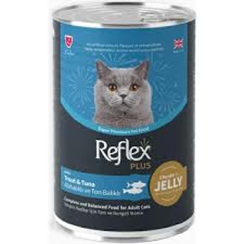 Reflex Plus Konserve Jöle İçinde Et Parçacıklı Alabalıklı Ve Ton Balıklı Yetişkin Kedi Maması 400 G