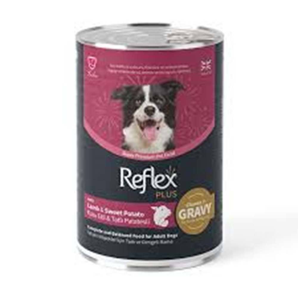 Reflex Plus Konserve Sos İçinde Et Parçacıklı Kuzu Etli Ve Tatlı Patatesli Yetişkin Köpek Maması 400 G