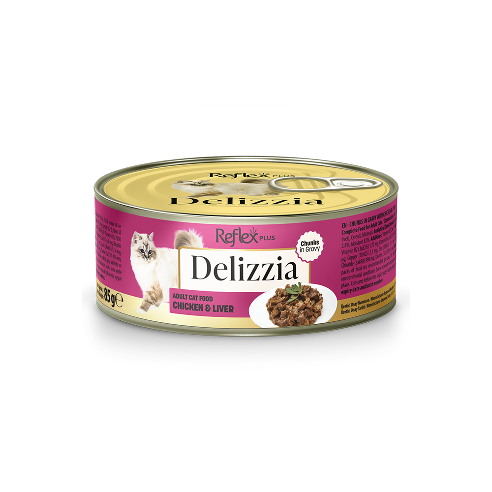 Reflex Plus Delızzıa Sos İçinde Parça Etli Tavuklu Ve Ciğerli Yetişkin Kedi Maması 85 G