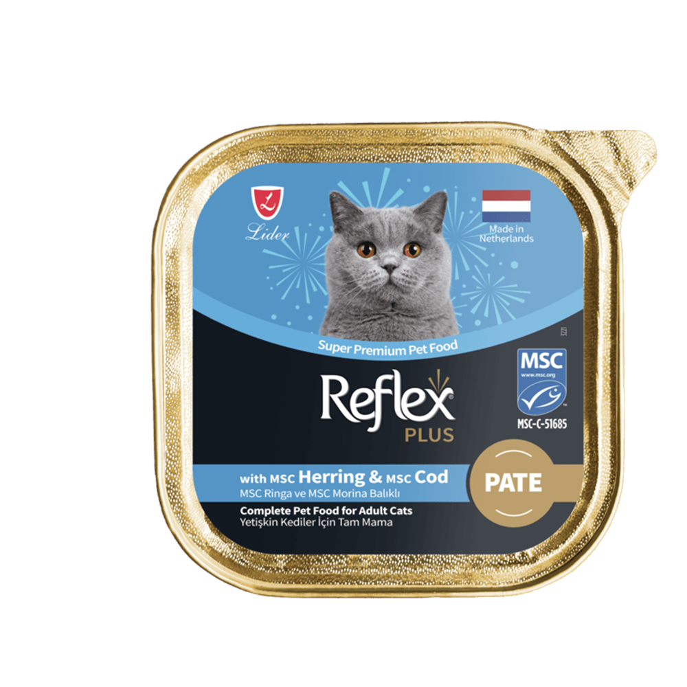 Reflex Plus Alu Tray Pate Ringa Ve Morina Balıklı Yetişkin Kedi Maması 85 G