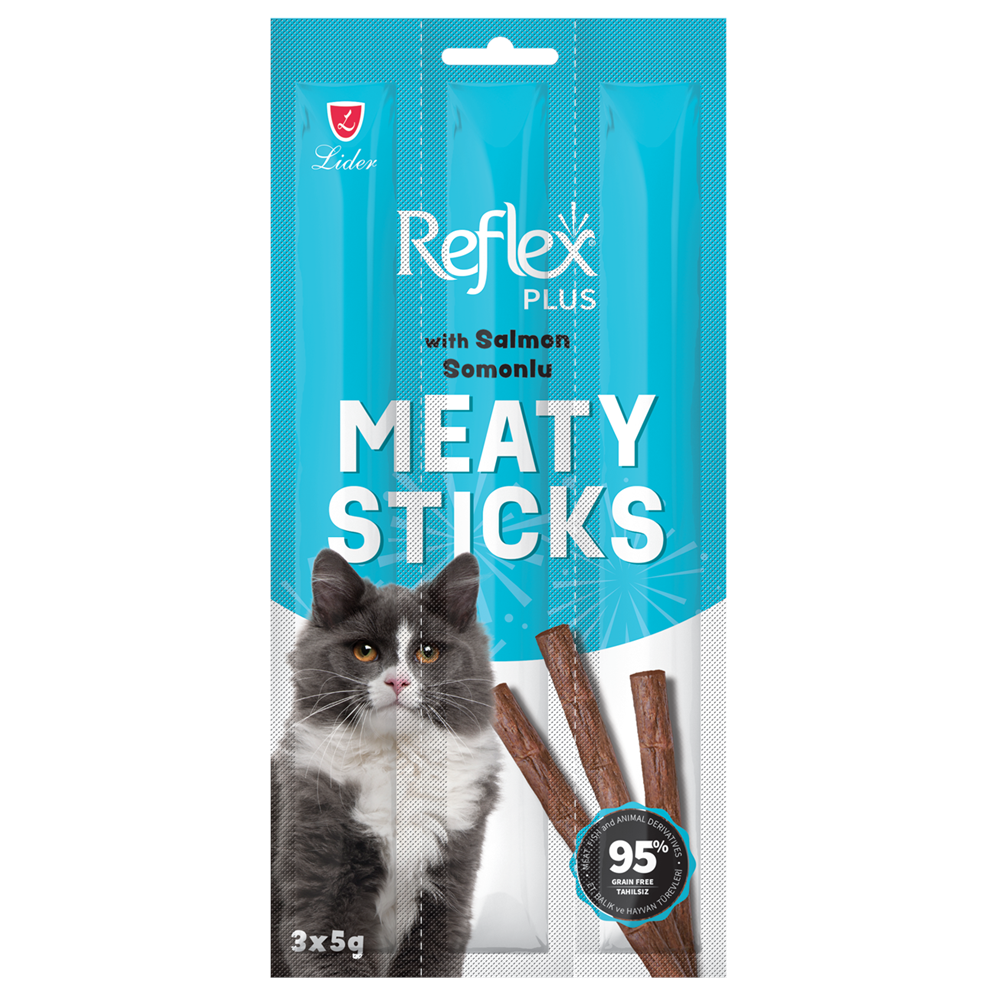 Reflex Plus Somonlu Çubuk Yetişkin Kedi Ödül Maması 15 G