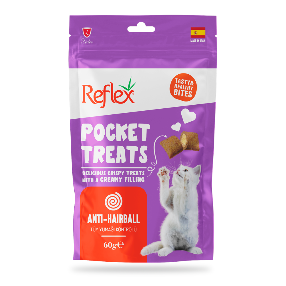 Reflex Plus Tüy Yumağı Kontrolü İçin Kedi Ödül Maması 60 G