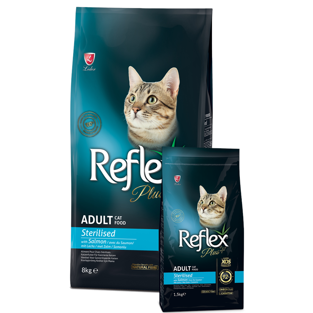 Reflex Plus Somonlu Kısırlaştırılmış Yetişkin Kedi Maması 1,5 Kg+500 G