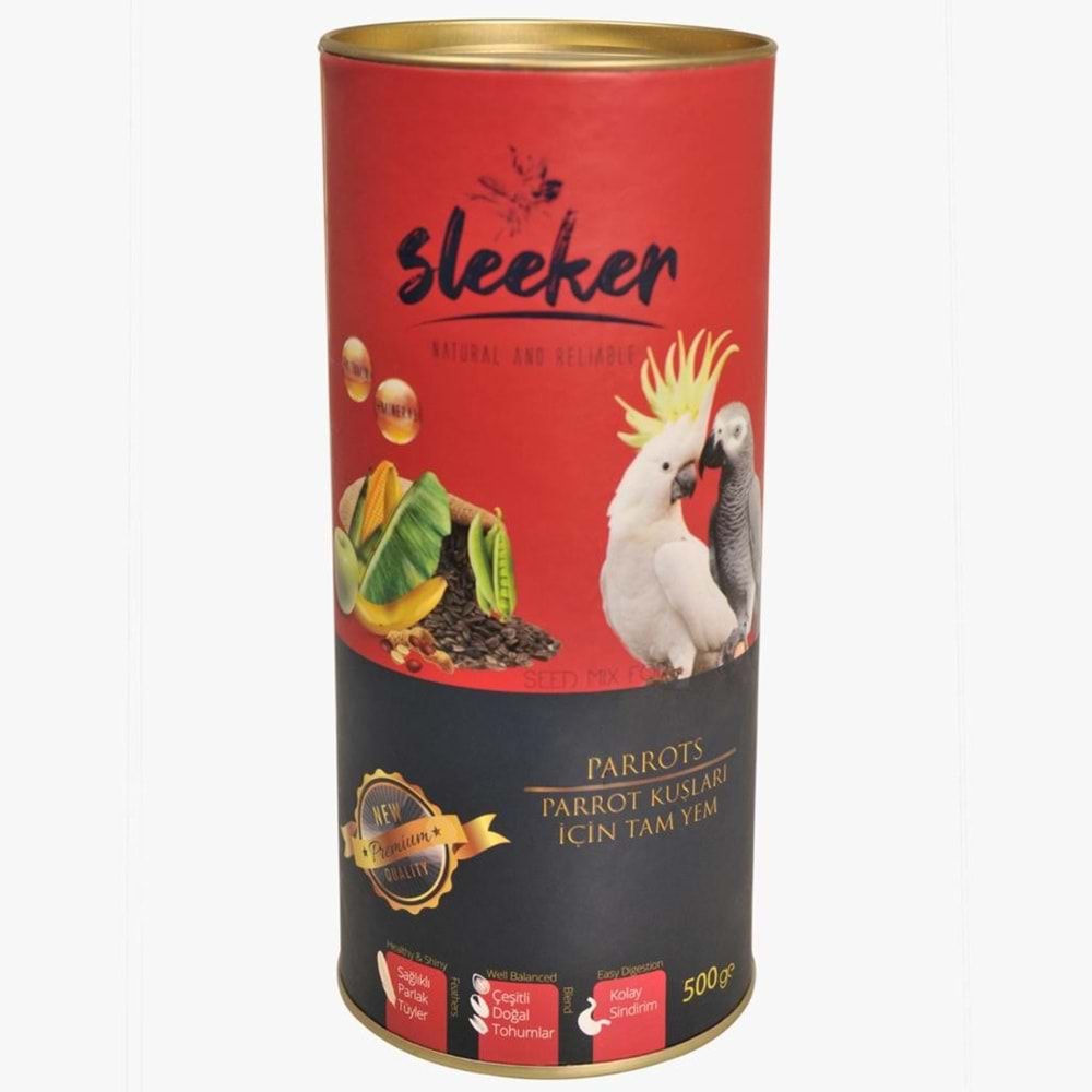 Sleeker Premium Parrot Papağan Yemi 750 Gr 12Li