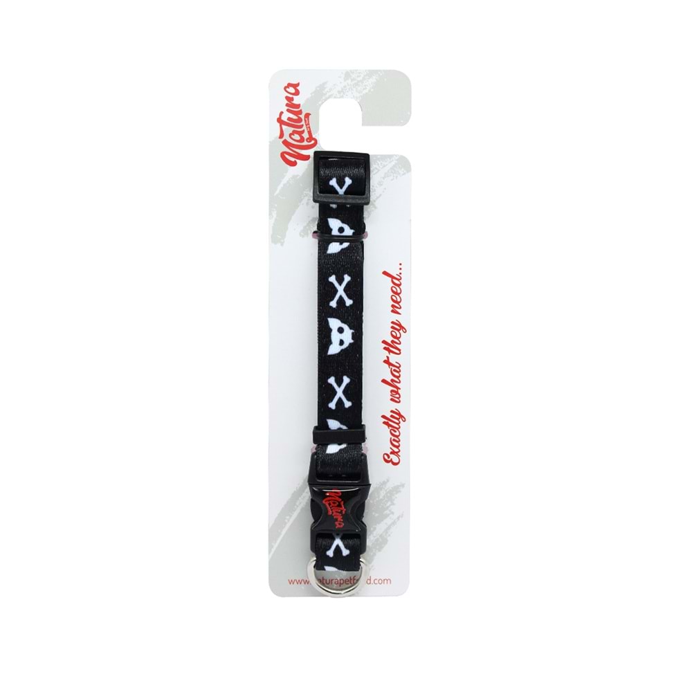 Natura Köpek Boyun Tasması Xs / S - Kurukafa Siyah