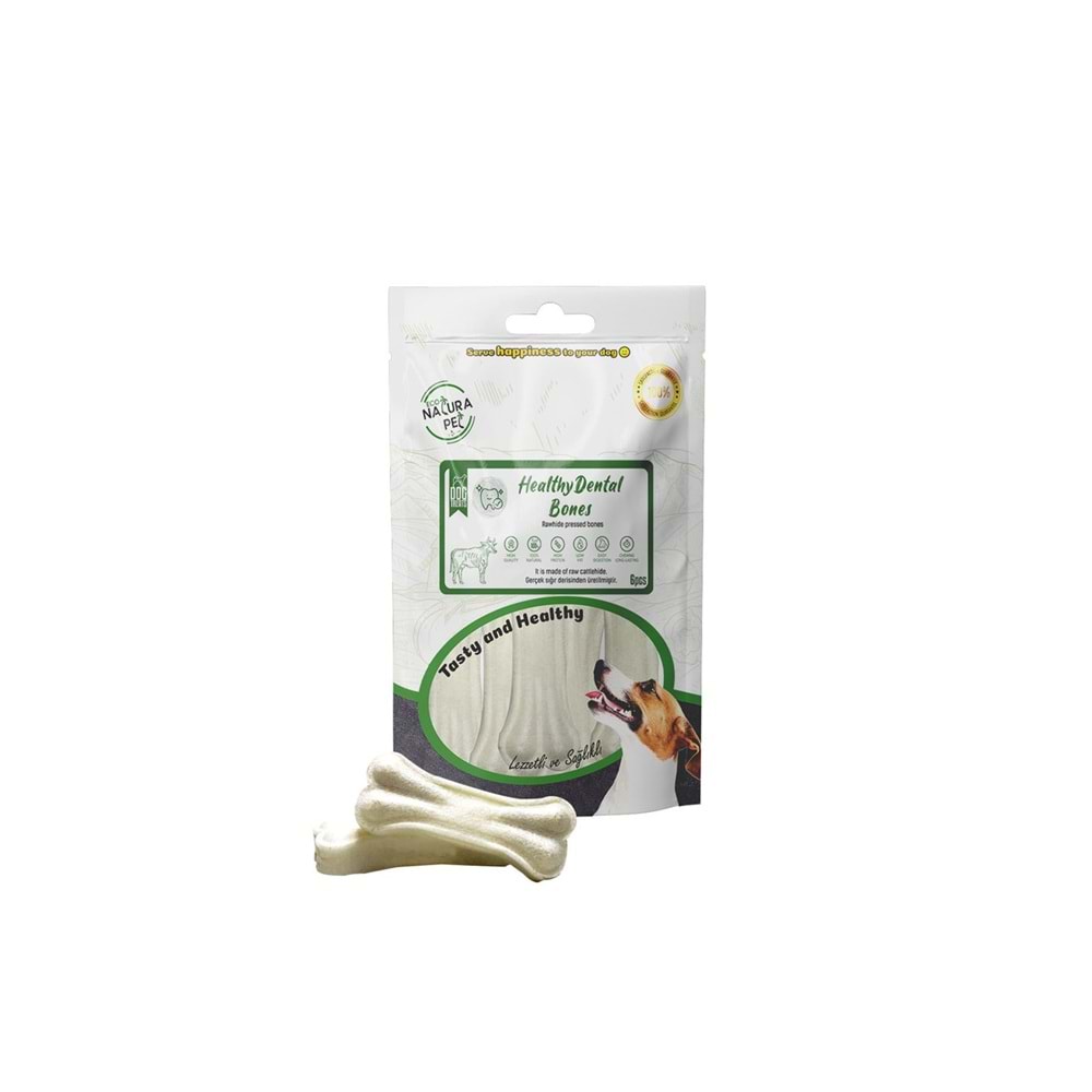 Eco Natura Pet Healty Dental Bones Beyaz Pres Kemik 8Cm 6Lı 120Gr