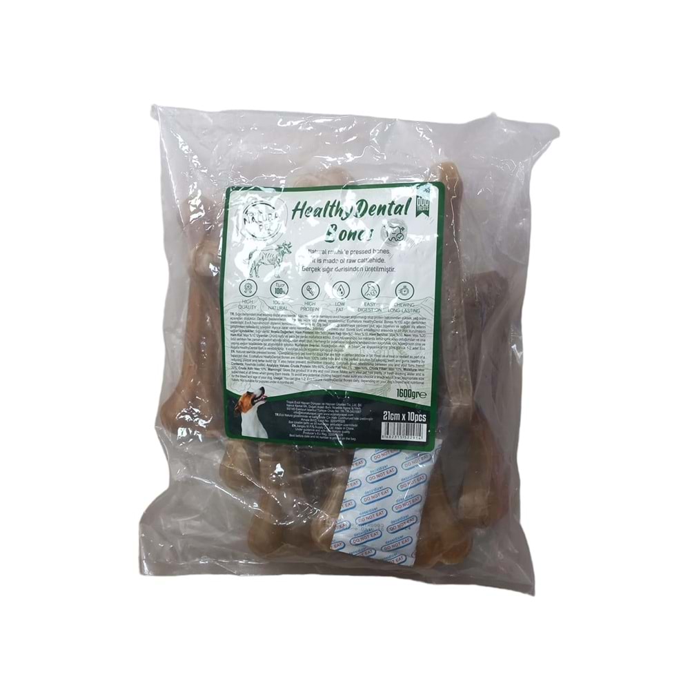 Eco Natura Pet Healty Dental Bones Natural Pres Kemik 15Cm 20Li 1600Gr