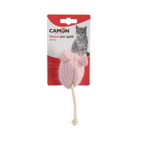 Camon İp Kuyruklu Fare Şekilli Kedi Oyuncağı ,20Cm