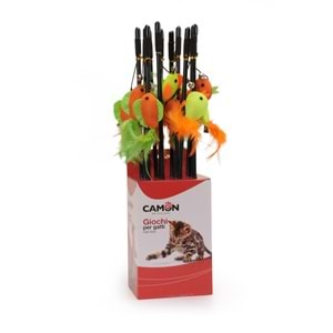 Camon Renkli, Tüylü Kuş Şeklinde Kedi Oyuncağı Olta