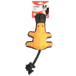 Dog Toy - Nylon Duck With Squeaker And Rope - 38Cm