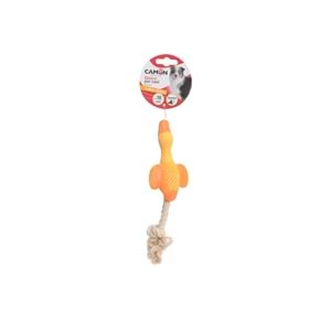 Camon Gıcırtılı İpli Lateks Kaz Ve Fare Köpek Oyuncağı 18 Cm