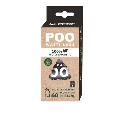 10170999 M-PETS POO 100% RECYCLED DIŞKI POŞETİ KOKUSUZ 4X15 YAPRAK