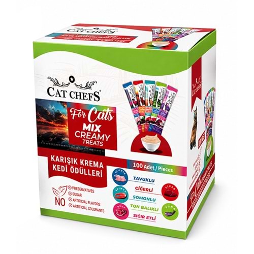 Cat Chefs Mix Krema Kedi Ödülleri 100lü Box