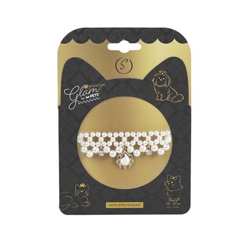 M-PETS GLAM PRESTİGE AKSESUAR WHİTE JEWEL (S)