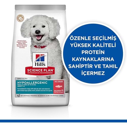 Hill's SP HipoalerjenikTahılsız Somonlu Küçük ve Mini Irk Yetişkin Köpek Maması 1.5KG