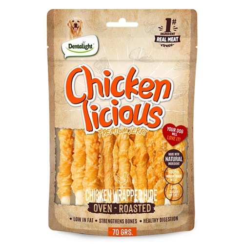 Dntlght Dog Chicken Licious Wrapd Hide 70G(Tekli)