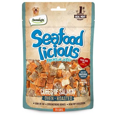 Dntlght Dog Seafood Licious CubeOfSalmon70G(Tekli)