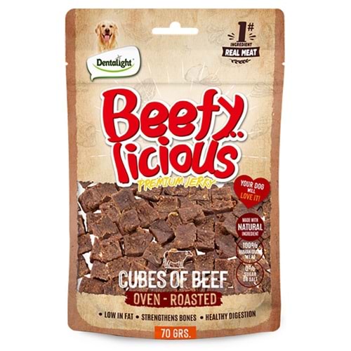 Dntlght Dog Beefy Licious Cubes Of Beef 70G